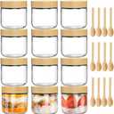 12 Pack 10oz Glass Jars with Bamboo Lids, Spoons, Airtight Overnight Oats Containers, Salad & Yogurt Storage, Mason Jars for Snacks, Spices, Meal Prep  Reusable