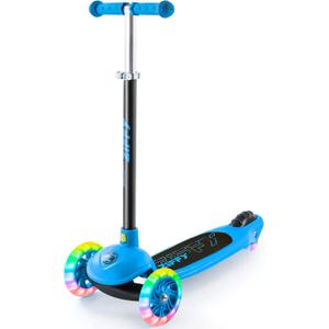 ZIFFY Multicolor 3 Wheel Scooter for Kids 3-5, Toddler Kick Scooters with LED Light-Up Wheels for Boys and Girls, 5 Adjustable Height and Lean-to-Steer Design, Support up to 110 lbs (Blue)