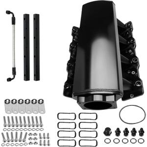 LS1 LS2 LS6 LS Intake Manifold for Chevy 4.8 5.3 5.7 6.0 LS Cathedral Port Heads Upper Intake Manifold Black 92MM