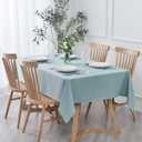 maxmill Textured Tablecloth Stain Resistant Waterproof and Wrinkle Resistant Washable Soft Table Cloth, Fabric Table Cover for Dining Room and Outdoor Use, Rectangle 60 x 120 Inch, Dusty Blue