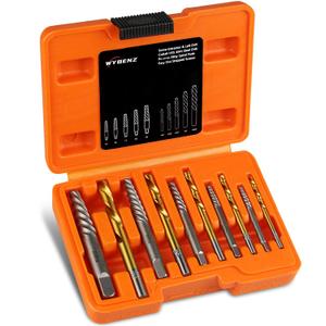 14Pcs Screw Extractor and Left Hand Drill Bits Set, Bolt Remover, Reverse Cobalt HSS Steel Drill Bit for Remove Stripped Screws and Broken Bolts