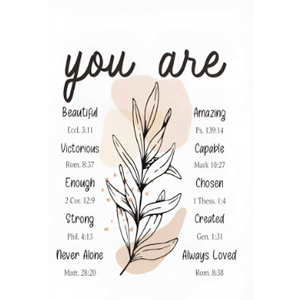 Poecinvi Boho Floral Christian Clipboard Folio with Storage for Office Classroom, You are Bible Verse Affirmations Padfolio with Metal Clip for Nurses Teachers Students Women, 12.4x9.25 in