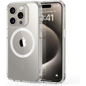 ESR for iPhone 15 Pro Max Case, Compatible with MagSafe, Shockproof Military-Grade Protection, Scratch-Resistant Back, Magnetic Phone Case for iPhone 15 Pro Max, Classic Hybrid Case, Clear