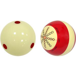 Pool Cue Ball 2-1/4" Standard Size Billiard Cue Ball Replacement for Training (Red Dots&Red)