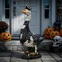 GIGALUMI 20" Halloween Skeleton Porch Goose,Outdoor Halloween Decorations