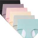 ZJHTK High Waist Incontinence Underwear for Women, Cotton Incontinence Protective Briefs, Washable Ladies Panties, 6pcs (X-Large, Multi Colored)
