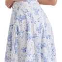 Women's Corset Dresses Floral Print Boho Flowy Slit Dress Midi Beach Casual Sundress Vacation Outfits (XL)