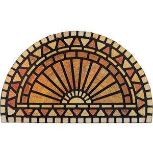 CHICHIC Welcome Door Mat 18 x 30 Inch Front Doormat Outdoors for Home Entrance Outdoors Mat for Outside Entry Way Doormat Entry Rugs, Heavy Duty Non Slip Rubber Back Low Profile, Semicircle