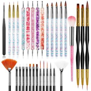 32pcs Nail Art Brushes,Acrylic Nail Brush,Nail Brushes For Nail Art,Nail Art Dotting Tool Set,Nail Art Tool Set,Nail Art Liner Brush,Nail Dust Brush,Nail Drawing Pens For Beginners And Salon Home Use (31pcs)