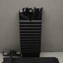 Leumoi 12 Pcs Dust Pans with Long Handle Set 36.6 Inch Commercial Dust Pan with Comb Large Plastic Stand up DustPans for Outdoor Indoor Restaurant Home Office Floor Cleaning (Black)