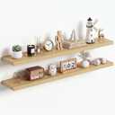 Dreamland 55Inch Oak Floating Shelves 10" Deep Wall Mounted Set of 2
