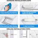 Paper Towel Holder, Self Adhesive or Drilling Paper Towel Holder Under Cabinet for Kitchen, Bathroom, Sink, Pantry, Fridge, Stainless Steel Paper Towel Roll Rack (Silver)