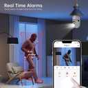 Light Bulb Security Camera -5G& 2.4GHz WiFi 2K Security Cameras Wireless Outdoor Motion Detection and Alarm,Two-Way Talk,Color Night Vision,Human Detection, Bulb Camera Compatible with Alexa 4Pack
