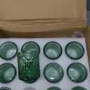 Maxdot 48 Pack Green Glass Votive Candle Holders 2.1 x 2.6 Inch St. Patrick's Day Tea Light Candleholder Bulk Xmas Glass Tealight Candlestick Holders for Table Centerpiece Home Wedding Party Decor