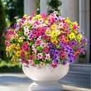 Elyum Artificial Flowers for Outdoors, 36 Bundles Mixed Colors Fake Outdoor Flowers for Decoration, UV Resistant Realistic Artificial Flowers Plants for Outside Planters Garden Porch Patio Decor