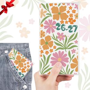 2 x ReliThick 2026-2027 Pocket Calendar for Purse Small Monthly Planner for Women Colorful Academic Handy Weekly Pocket Planner Journal Notebook Christmas New Year Gift Sister Friends Women