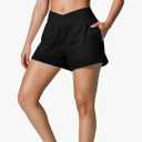 BRXL Crossover Flowy Running 2 in 1 Shorts for Women with Pockets Spandex Butterfly Athletic Workout Tennis Skorts, Medium