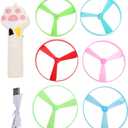 Battery Powered Cat Fetch Toy, Interactive Disc with 6 Flying Discs for Indoor & Outdoor Play