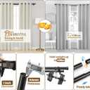 KAMANINA 1 Inch Double Curtain Rods 66 to 120 Inches (5.5-10 Feet), Heavy Duty Adjustable Double Curtain Rod for Windows, Black Drapery Rods with End Caps