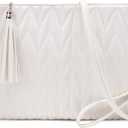 Trendy Vegan Leather Shoulder Purses, Clutch Wallet with Wristlet Strap,Small tassel Crossbody Bags for Women