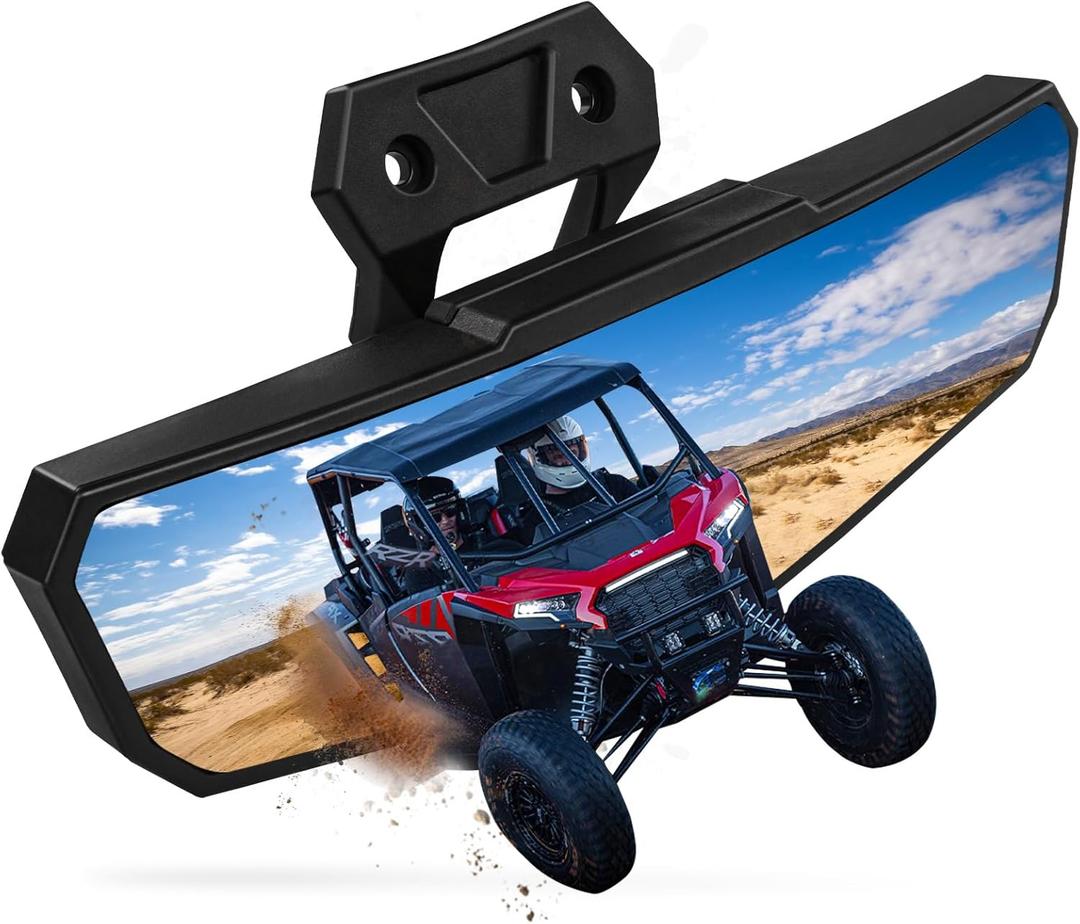RZR Rear View Mirror, Convex UTV Center Rearview Mirror Compatible with Polaris RZR PRO XP / 4, Turbo R /4 2025 2024 2023 2022 2021 2020, RZR XP 1000 2025 2024, Solid and 360 Adjustable