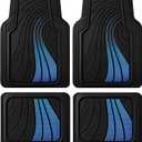 Road Comforts Car Floor Mats Full Set Front & Rear Car Floor Mats with Aluminum Design, Anti-Slip Backing, All-Weather Protection, Trim-to-Fit Car Mats for Most Sedans, SUVs & Vans - - Blue