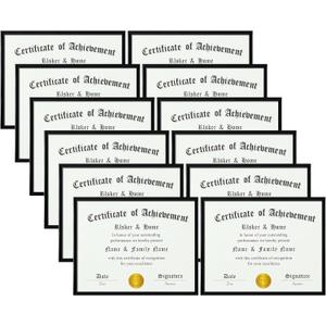 ELSKER&HOME 11 x 14 Frame Black 12 Pack, Certificate Award Document Diploma Frame Multi Pack, 11x14 Picture Frame for Wall & Tabletop Mounting in Horizontal or Vertical Format