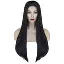 Long Black Morticia Addams Wig, Black Straight Wig for Morticia Costume, Adams Cosplay Hair, Vampire Wigs for Women, Halloween Vintage Gothic Draculaura Wigs (Adult)