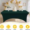 Smiry 2 Pack Spandex Table Cloth 24x48, Elastic Fitted Stretch Tablecloths, Washable and Wrinkle Free Rectangular Patio Table Cover for Outdoor, Wedding, Banquet (Hunter Green, 48Lx24Wx30H Inch)