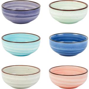 Selamica Ceramic Dipping Bowls, 2.7 Oz Soy Sauce Dish Set, 3 inch Small Dip Bowl for Side Dish, Appetizers, Set of 6, Gradient Color
