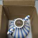 Blue and White Ceramic Vase, Mid Century Modern Striped Small Vases for Flower&Pampas Grass Centerpiece, Blue White Checkered Vase for Dining Table Kitchen Tabletop Minimalist Decorative