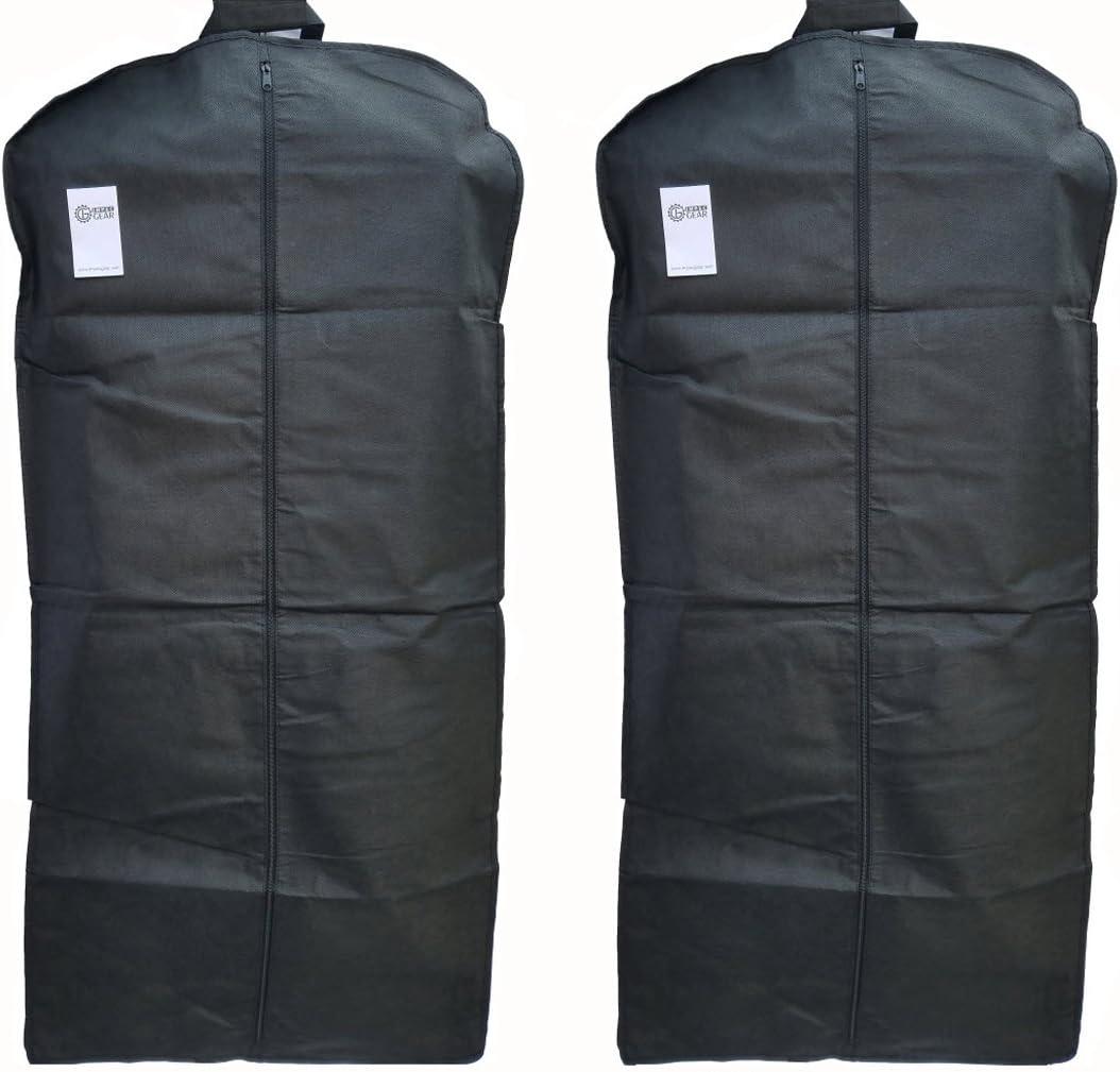 New 48" Breathable Gusseted Garment Bag Cover (Set of 1) - for Suits, Dress, Clothes, Tux, Jersey Storage Travel, Black