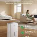 Dehumidifier with Drain Hose for Home Smart Compressor Dehumidifier with Drain Hose, Intelligent Humidistat, for Basement, bedroom, Home, Bathroom