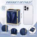 Yeaqee 25 Pcs Mini Metallic Paper Gift Bags with Handles 4x2.75x4.5'' Tiny Small Gift Bags with Thank You Tag for Wedding Graduation Birthday Party Return Gifts Jewelry Business (Navy Blue,Gold)