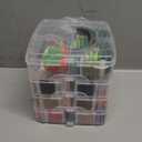 PAXCOO 276 Pack Embroidery Floss Thread Kit Including 210 Colors Cross Stitch Sewing Thread with 66 Pcs Embroidery Accessories and 4-Tier Transparent Embroidery Thread Storage Organizer Box