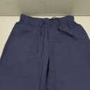 Women's Capri Pants High Waist Drawstring Cinch Bottom with Button Cotton Loose Casual Trouser with Pockets, L, Dark Blue