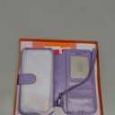 VANAVAGY Compatible for iPhone 13 Pro Wallet Case for Magsafe Wireless Charging, PU Leather Flip Folio Phone Case with Wrist Strap RFID Blocking Card Holder Screen Protector, Clove Purple