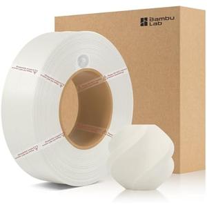 3DTOOLS Bamboo1.75MM PLA Matte Refill Filament High Toughness High Speed &Easy Printing Eco Friendly with RFID for Bambu Lab A1,X1,P1 AMS 1KG +/- 0.03mm (Without Spool) (Bone White 11103)