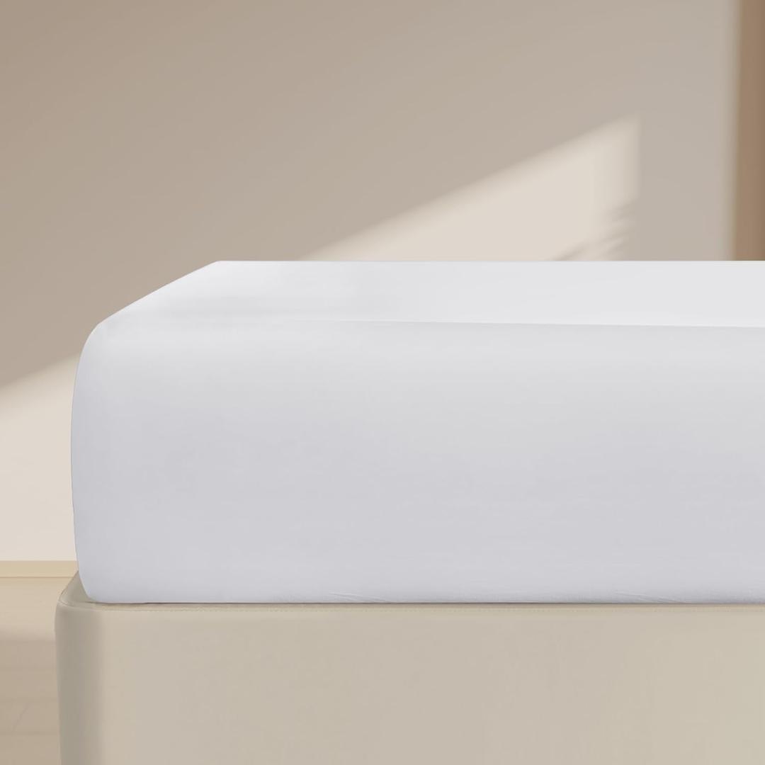 FreshCulture Twin Fitted Sheet Only  Premium Hotel-Quality Fitted Sheet for Twin Bed  Ultra Soft & Breathable Brushed Microfiber  Elegant Black Box Packaging (White)