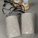 Small Bedside Table Lamp for Bedroom set of 2,Minimalist Wood Base & Round Fabric Shade,Mini Cute Cozy Warm Nightstand Boho Lamp set, Study Desk Night Stand Light for Room, Dorm,Nursery,Living Room