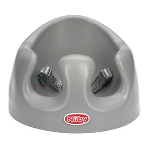Nuby My Floor Seat - Portable Baby Chair with Soft Foam Cushion, Safety Harness, and High Back Design - 4+ Months - Gray