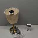 Boho Table Lamp for Bedroom, Touch Control Bedside Table Lamp with Brass Gold Base, Rattan Small Table Lamp for Small Space, Boho Lamp Rattan Lamp, Rustic Desk Lamp for Kitchen Counter, Nightstand