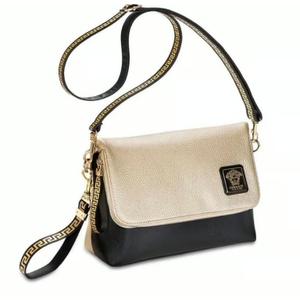 Versace purse crossbody Black and Gold Versace Crossbody Bag 2-1 Clutch Purse
