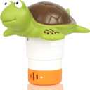 Mini Floating Chlorine Dispenser Holder Fits 1 Inch Chemical Tablets ONLY,Pool Chlorine Floater for Spa, Hot Tub and Small Pools (Turtle)