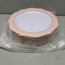 WDF 60pcs Pink Plastic Plates - 10.25inch Baroque Pink And Gold Disposable Dinner Plates for Upscale Parties -Special for Mother's Day/Baby Shower/Birthday/Spring
