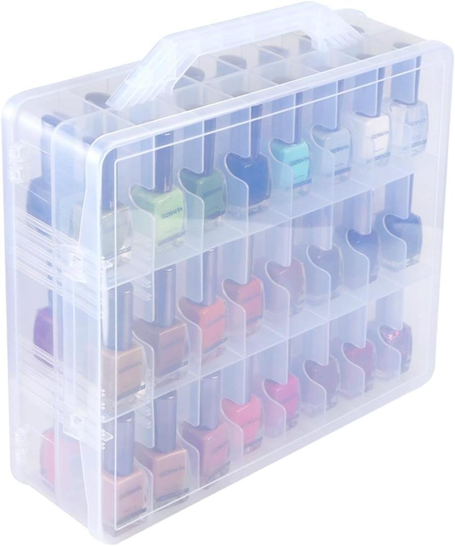 Kissbuty Universal Nail Polish Holder Organizer for 48 Bottles Adjustable Dividers Space Saver