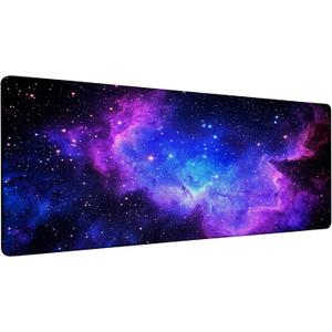 Large Gaming Mouse Pad Galaxy Stars Space Desk Mat,Non-Slip Rubber Base Stitched Edges,Extended Mousepad for PC,Laptop,Office,Home Decor(31.5 x 11.8 Inch)