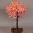 TTMDK 5FT Pink Artificial Cherry Blossom Tree with LED Light, Handmade Pink Cherry Tree, Christmas Cherry Blossom Tree Artificial for Party, Wedding, Home Decor, Indoor & Outdoor (1.5M / 6 Trunks)