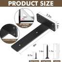 6 Pack Heavy Duty Shelf Brackets 6 inch, Floating Shelf Brackets(1/5-Thick), L-Shaped Wall Shelf Bracket Hidden & Decorative Shelf Bracket Black
