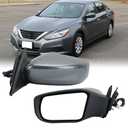 Left Driver Gray Side Mirror Compatible with Nissan Altima 2013-2018 Sedan Power Glass/Non-Folding/Non-Heated Door Mirrors Outside Rear View Mirror Replace# 963023TH0A